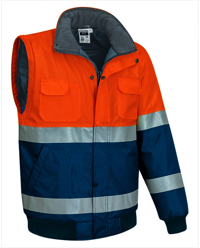 Chaqueta desmontable A.V. DONEGAL naranja fluor-gris carbon