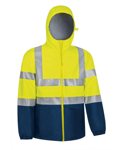 Chaqueta lluvia A.V. TORNADO naranja flúor-azul marino orión