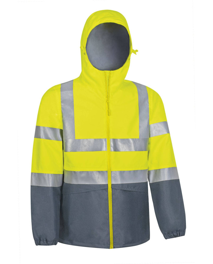 Chaqueta lluvia A.V. TORNADO naranja flúor-azul marino orión