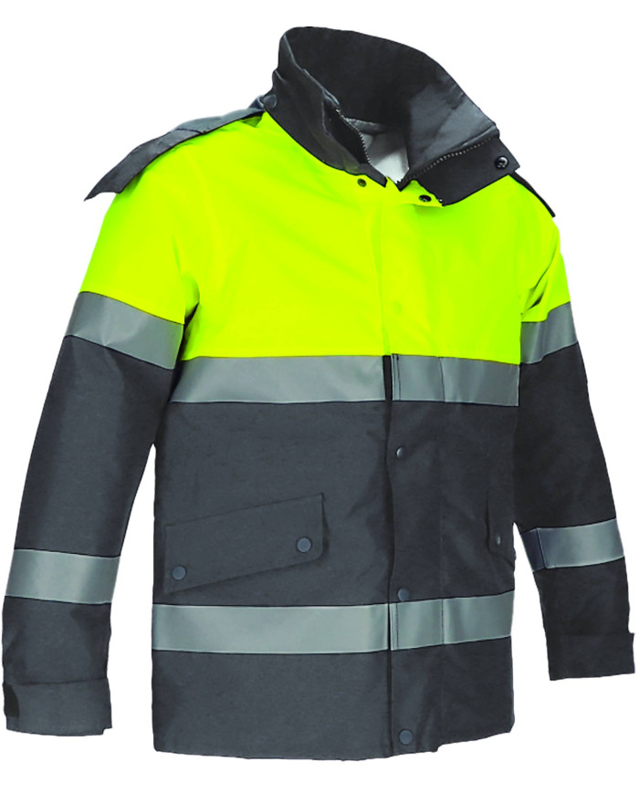 Parka 2 en 1 MURRAY naranja flúor-azul marino orión