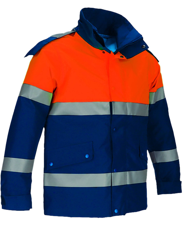 Parka 2 en 1 MURRAY naranja flúor-azul marino orión