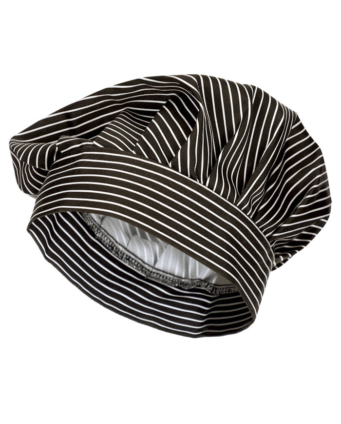 Gorro de cocina RATATOUILLE raya diplomatica negro blanco