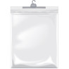 Bolsa de plástico con adhesivo y percha SORIA transparente