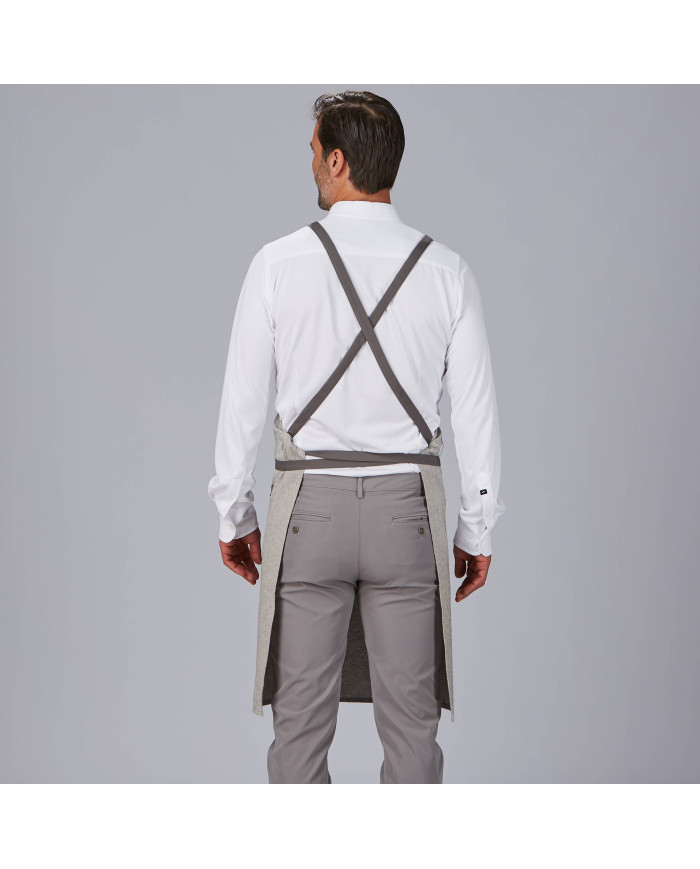 DELANTAL PETO BOLSILLO Y CINTAS COMBINADAS 88X74 CM GARYS