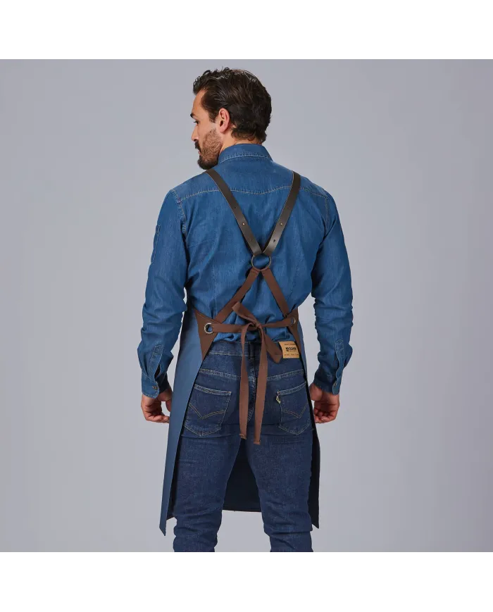 DELANTAL PETO HERRAJES EN PIEL 88X74 CM GARYS