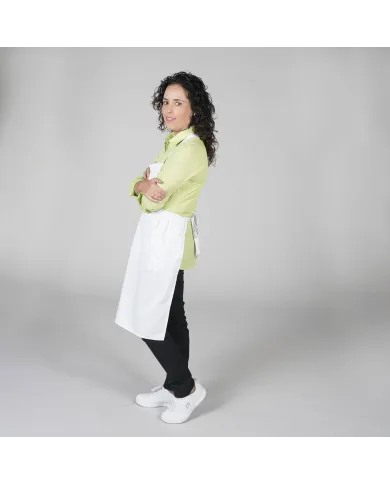 DELANTAL CON PUNTILLA BLANCO O VICHY 80X54 CM GARYS