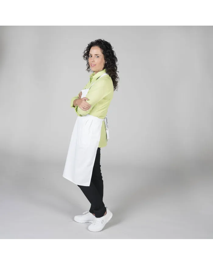 DELANTAL CON PUNTILLA BLANCO O VICHY 80X54 CM GARYS