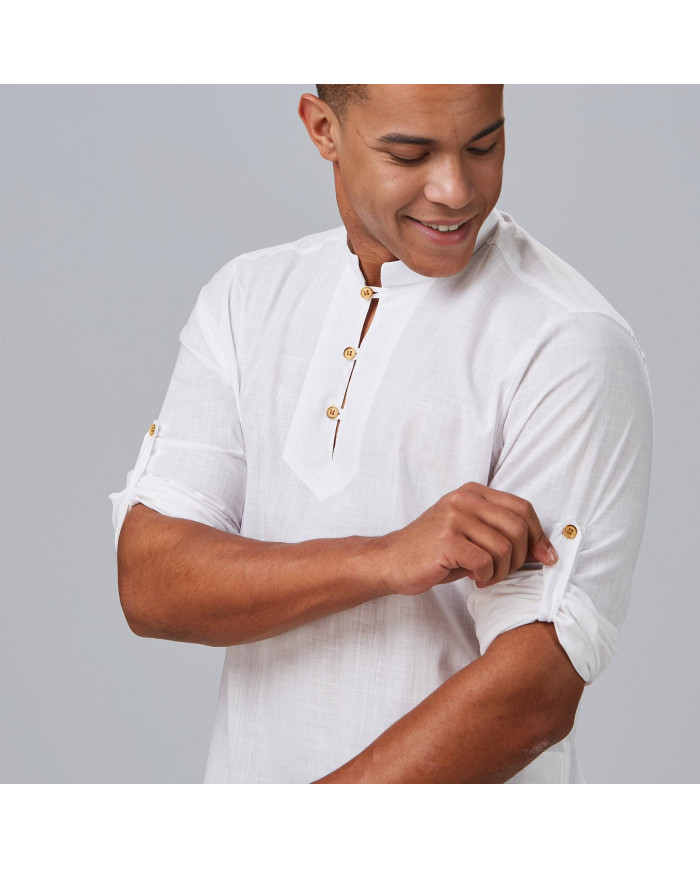 CAMISA HOMBRE DANTE SLIM FIT FALSO LINO GARYS