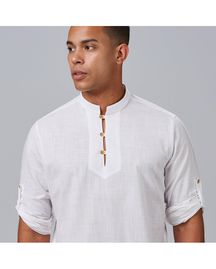 CAMISA HOMBRE DANTE SLIM FIT FALSO LINO GARYS