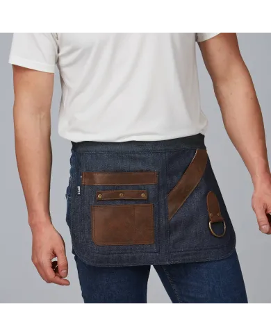 DELANTAL CORTO VAQUERO Y PIEL 30X42 CM GARYS