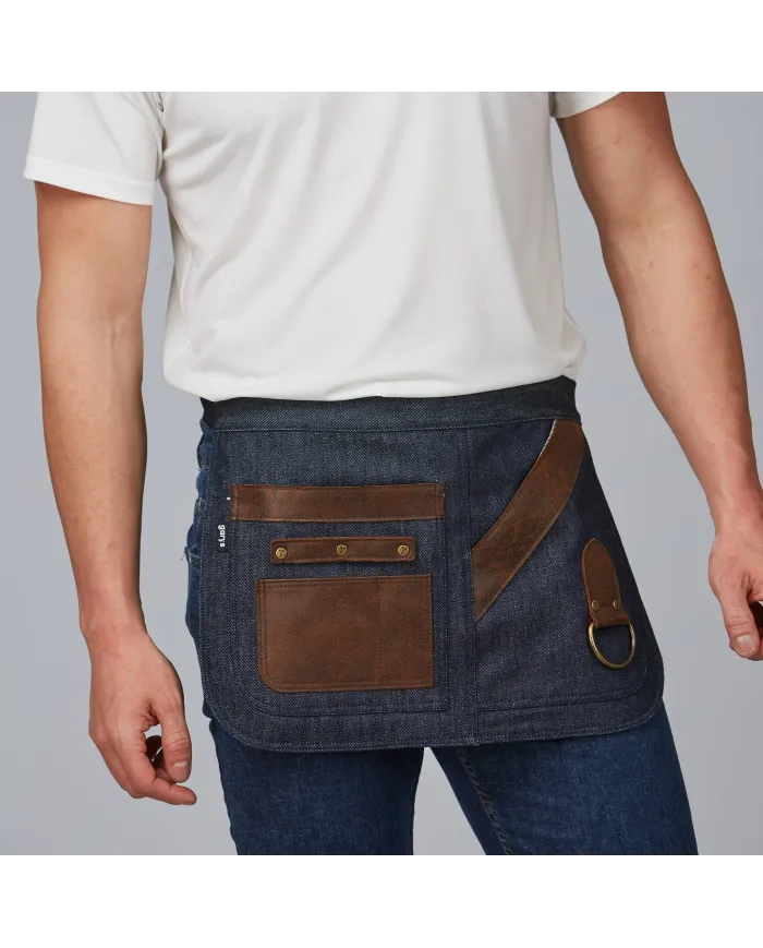 DELANTAL CORTO VAQUERO Y PIEL 30X42 CM GARYS