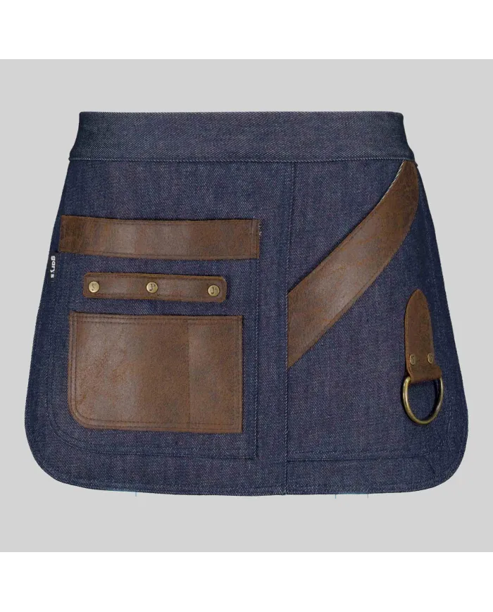 DELANTAL CORTO VAQUERO Y PIEL 30X42 CM GARYS