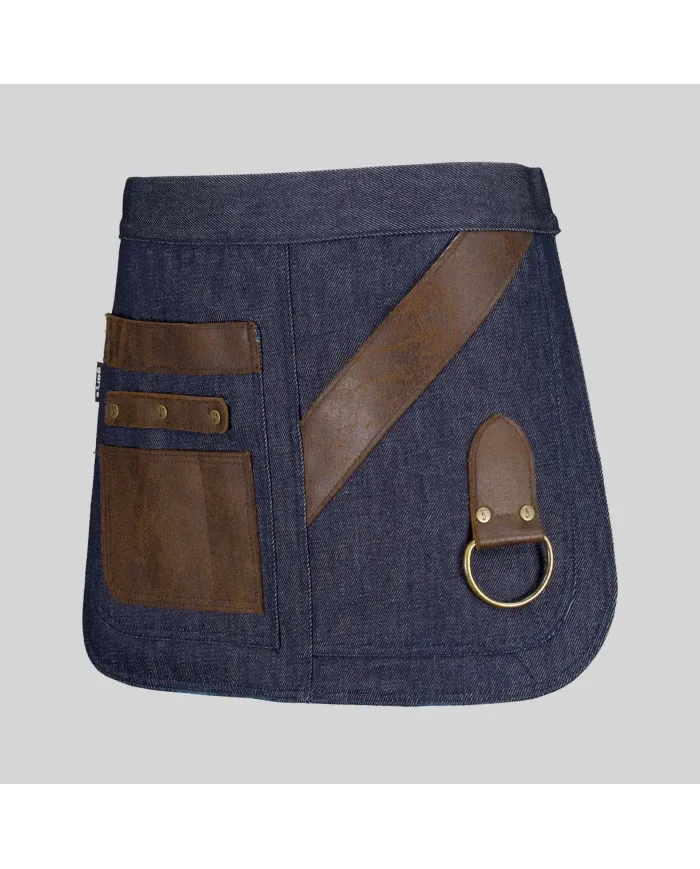 DELANTAL CORTO VAQUERO Y PIEL 30X42 CM GARYS