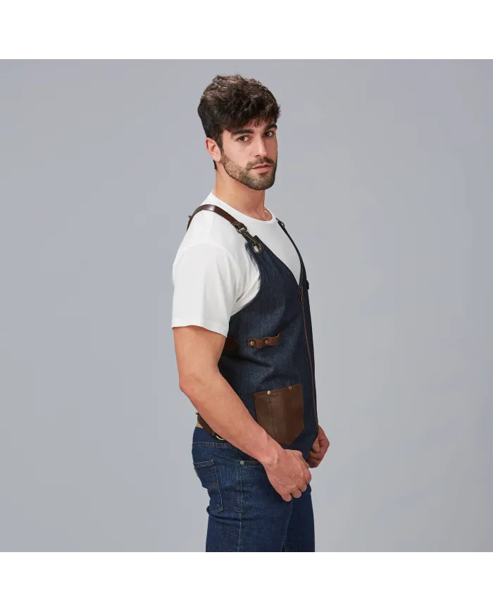CHALECO UNISEX VAQUERO Y PIEL KURUME GARYS
