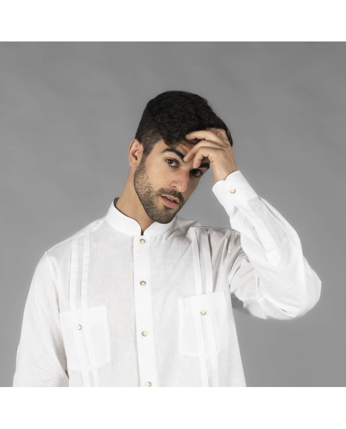 GUAYABERA HOMBRE CUELLO MAO BORNEO GARYS