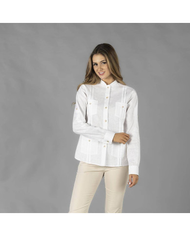 GUAYABERA MUJER CUELLO MAO ISABELA GARYS