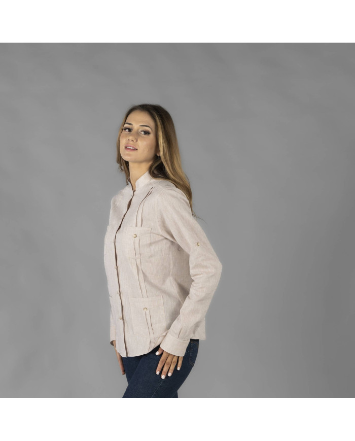 GUAYABERA MUJER CUELLO MAO ISABELA GARYS