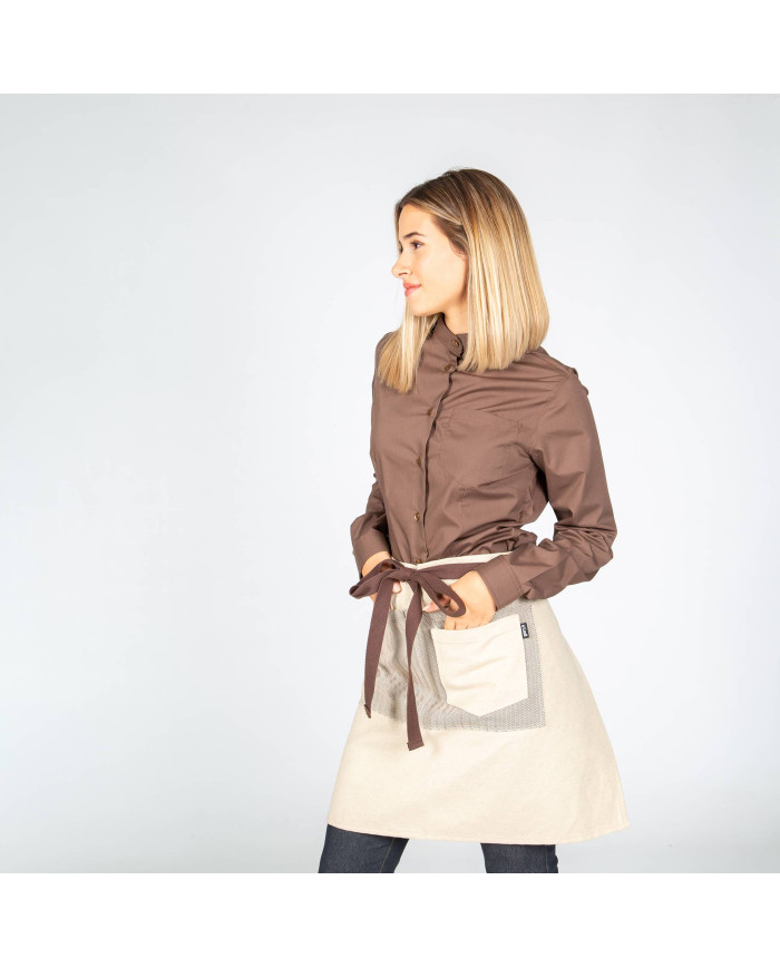 DELANTAL SIN PETO BEIGE COMBI ESPIGA 50X68 CM GARYS