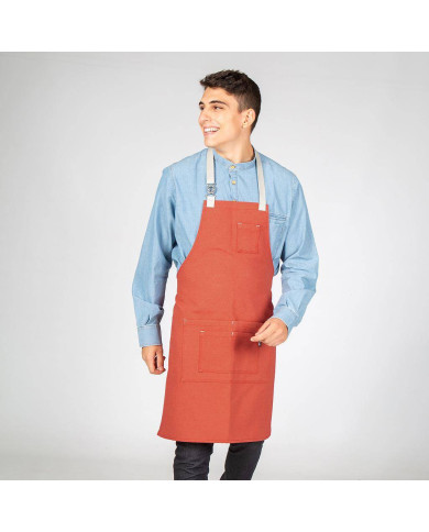 DELANTAL CON PETO HEBILLA ENLAZADA 80X68 CM GARYS