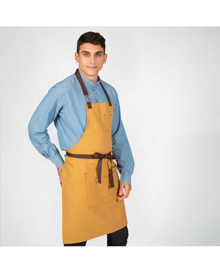 DELANTAL CON PETO HEBILLA ENLAZADA 80X68 CM GARYS