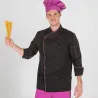 CHAQUETA COCINA UNISEX NEGRA M/L BOLS. MANGA GARYS