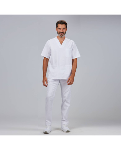 CONJUNTO UNISEX BLUSA CUELLO PICO /PANTALON GOMA ENTERA "RED LINE" GARYS