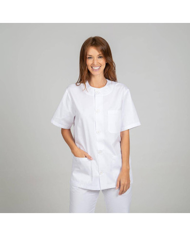 BLUSA SANITARIO UNISEX ABOTONADO BLANCA GARYS