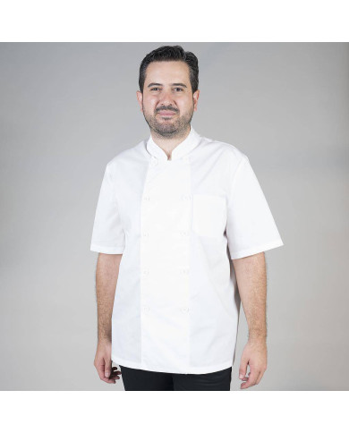CHAQUETA COCINA UNISEX PLANA BLANCA M/C GARYS