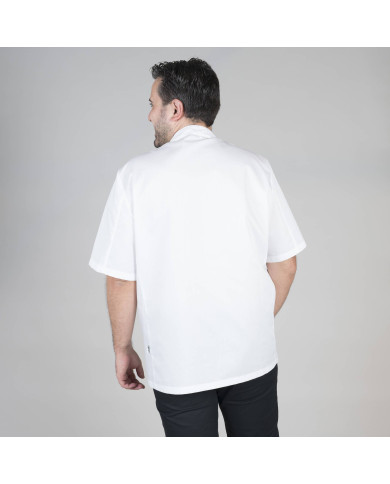 CHAQUETA COCINA UNISEX PLANA BLANCA M/C GARYS