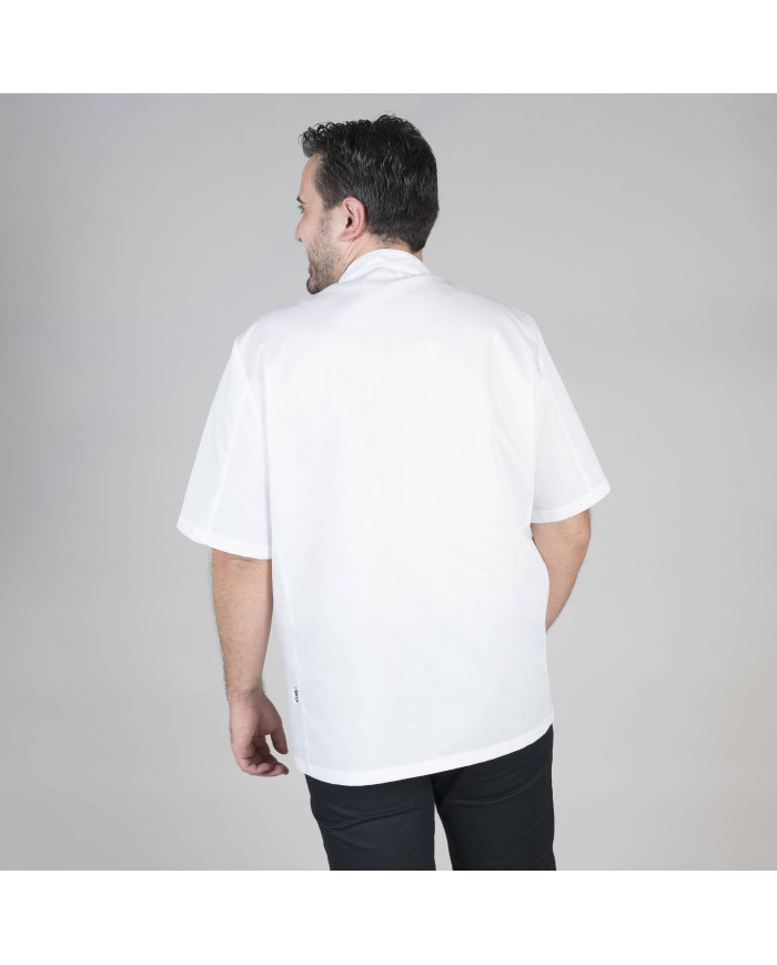 CHAQUETA COCINA UNISEX PLANA BLANCA M/C GARYS