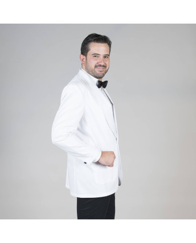 CHAQUETILLA SMOKING 1 BOTON BLANCA GARYS