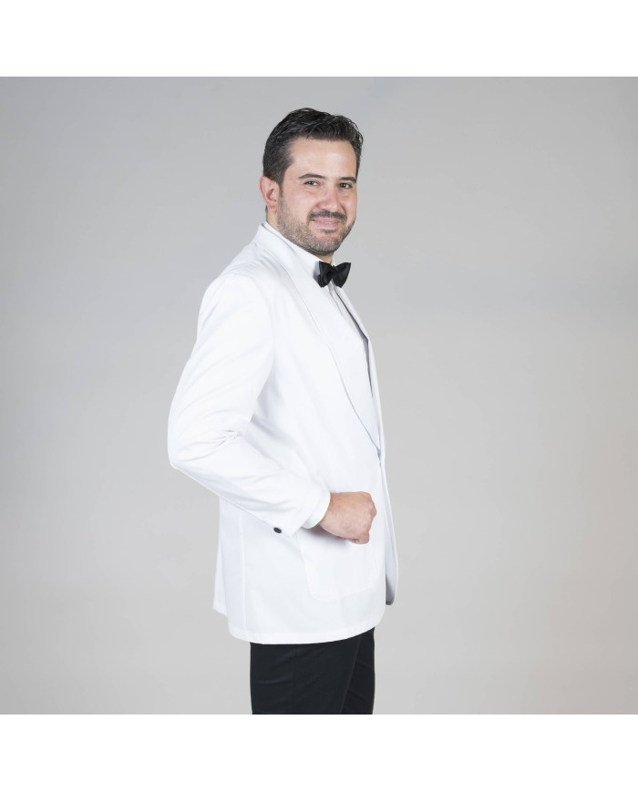 CHAQUETILLA SMOKING 1 BOTON BLANCA GARYS