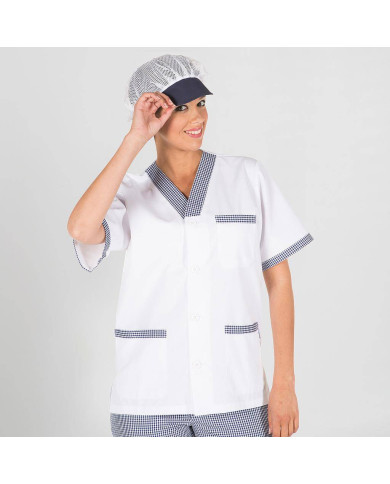 BLUSA SANITARIO MUJER PICO ABIERTO BOTONES COMBI GARYS
