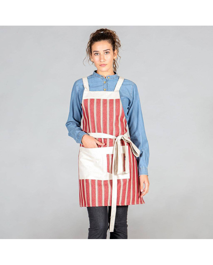 DELANTAL CON PETO LONETA RAYAS 76X68 CM GARYS | Delantales