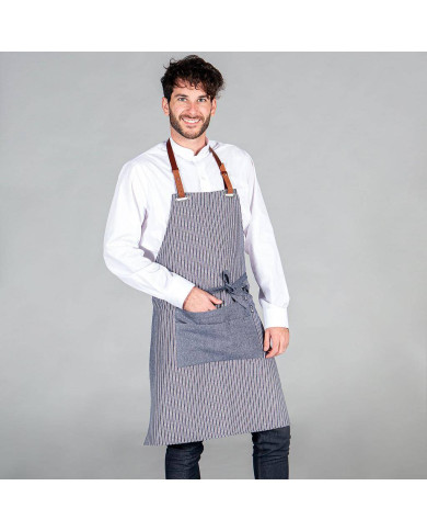 DELANTAL CON PETO Y CINTA DE CUERO 87X73 CM GARYS |