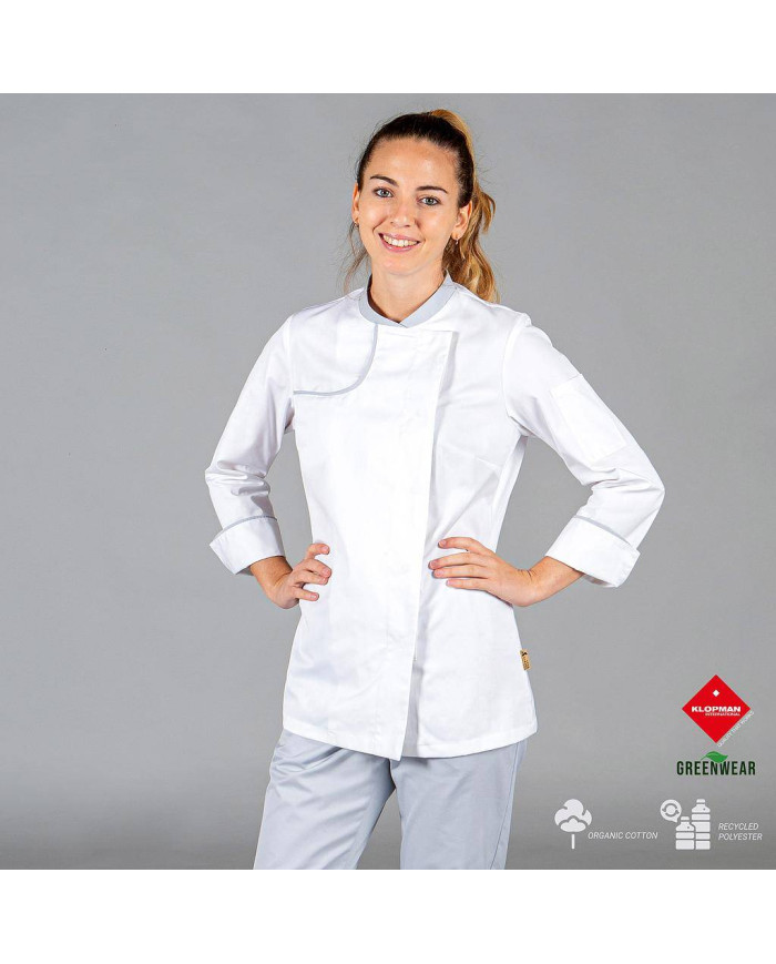 CHAQUETA COCINA MUJER ANAYA TEJIDO RECICLADO Y ORGANICO KLOPMAN GARYS
