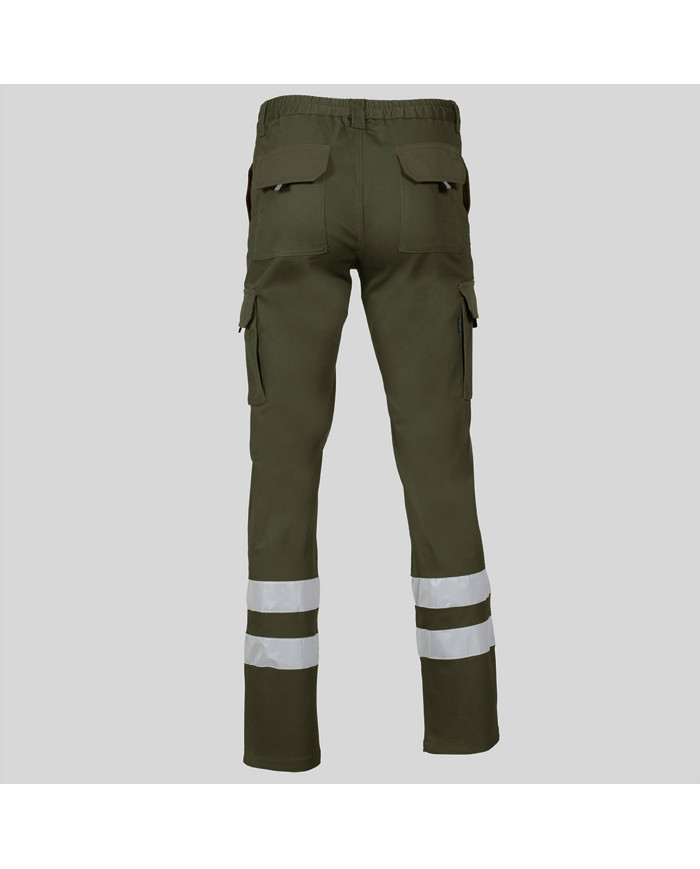 PANTALON UNISEX MULTIBOLSILLOS ELASTICO GAMO 2 BANDAS REFLECTANTES GARYS
