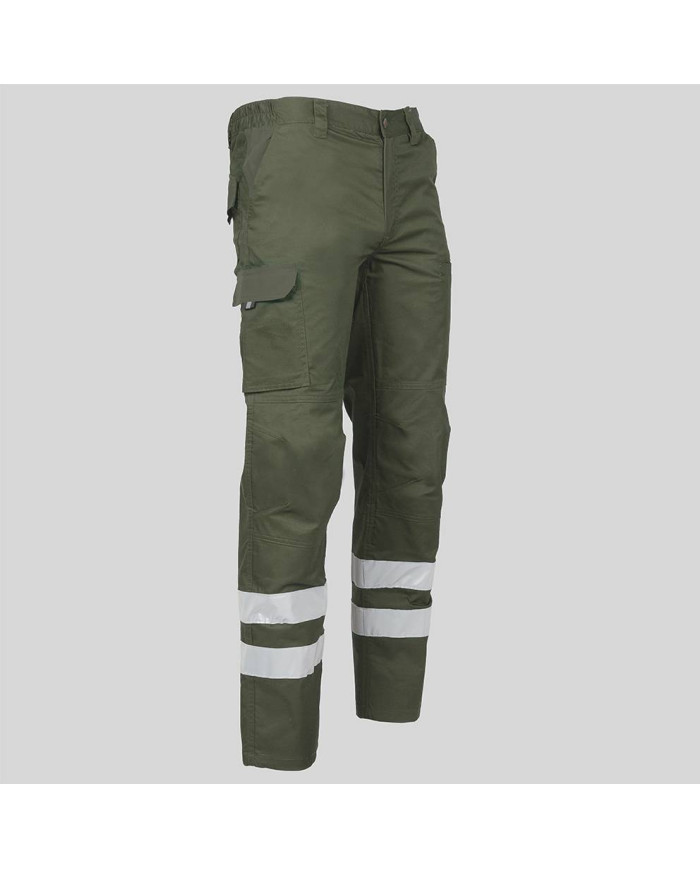 PANTALON UNISEX MULTIBOLSILLOS ELASTICO ARCE 2 BANDAS REFLECTANTES GARYS