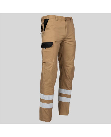 PANTALON UNISEX MULTIBOLSILLOS ELASTICO ARCE COMBI + 2 BANDAS REFLECT. GARYS