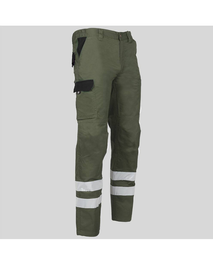 PANTALON UNISEX MULTIBOLSILLOS ELASTICO ARCE COMBI + 2 BANDAS REFLECT. GARYS