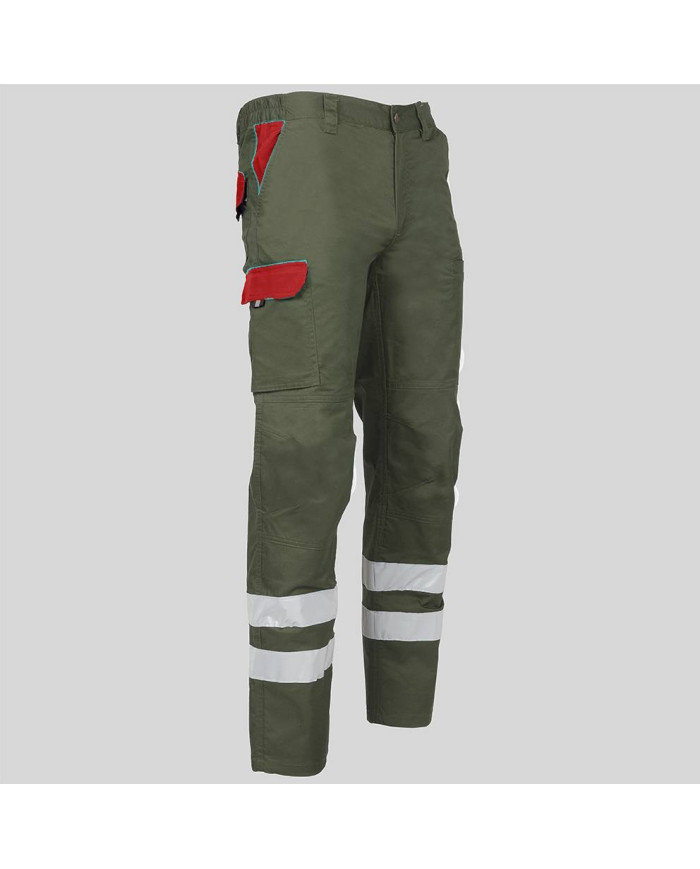 PANTALON UNISEX MULTIBOLSILLOS ELASTICO ARCE COMBI + 2 BANDAS REFLECT. GARYS