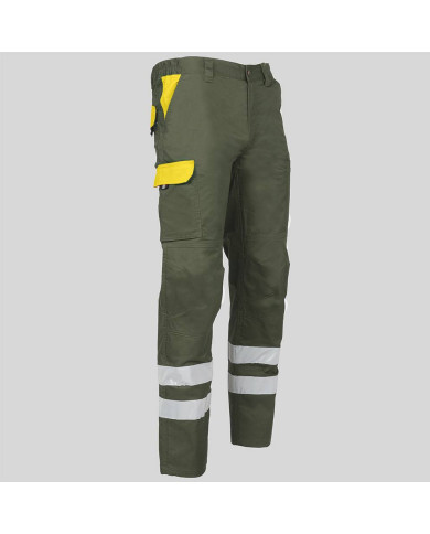 PANTALON UNISEX MULTIBOLSILLOS ELASTICO ARCE COMBI + 2 BANDAS REFLECT. GARYS