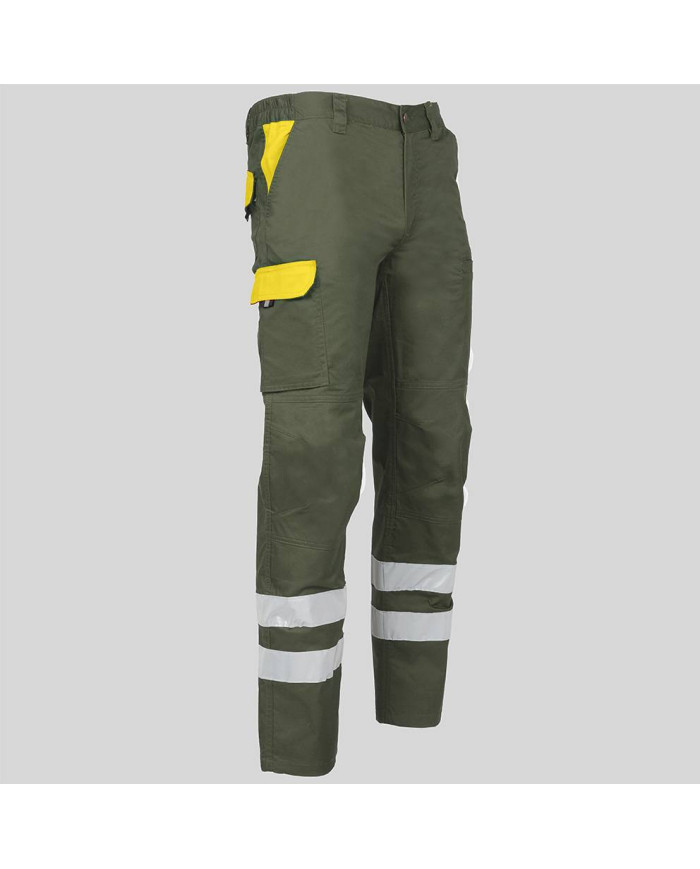 PANTALON UNISEX MULTIBOLSILLOS ELASTICO ARCE COMBI + 2 BANDAS REFLECT. GARYS