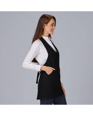 DELANTAL BISTRO ESCOTE PICO BOLSILLO CENTRO 80X65 CM GARYS