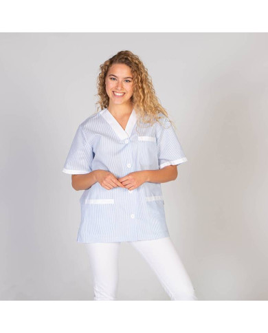 BLUSA SANITARIO UNISEX PICO ABIERTO VICHY COMBINADA GARYS