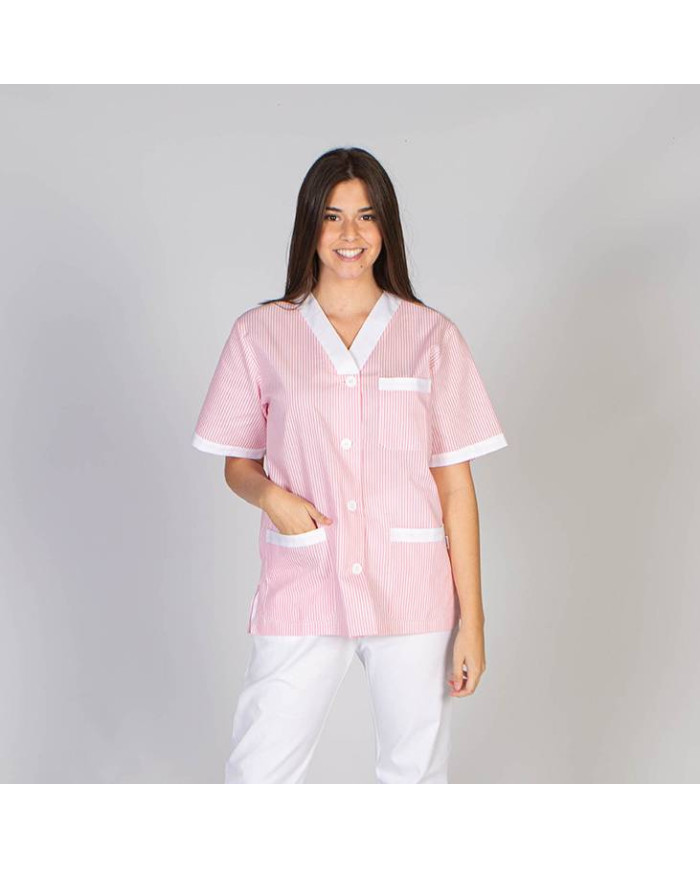 BLUSA SANITARIO UNISEX PICO ABIERTO VICHY COMBINADA GARYS