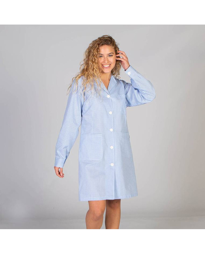 BATA MUJER M/L VICHY GARYS | Batas | Uniformes Limpieza