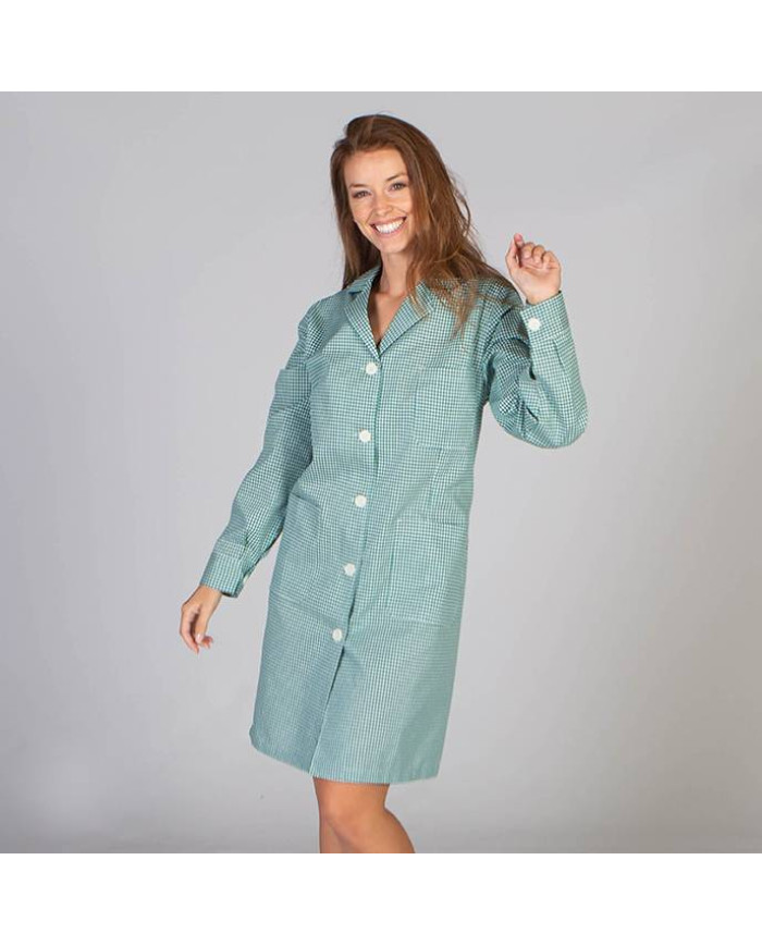 BATA MUJER M/L VICHY GARYS | Batas | Uniformes Limpieza
