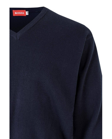 Jersey punto fino con cuello en pico VELILLA