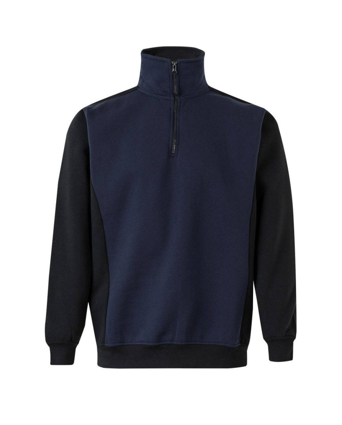 Sudadera bicolor con media cremallera VELILLA